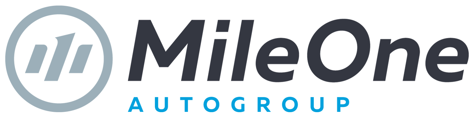 Logo of MileOne Auto Group featuring a stylized design with the company name prominently displayed.